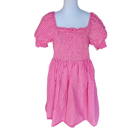 Draper James Pink Stripe Cam Smocked Dress Cotton Women’s Plus Size 1X - Picture 1 of 14
